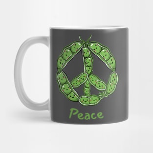 Green PEAS in a Pod (Peace) Symbol Mug